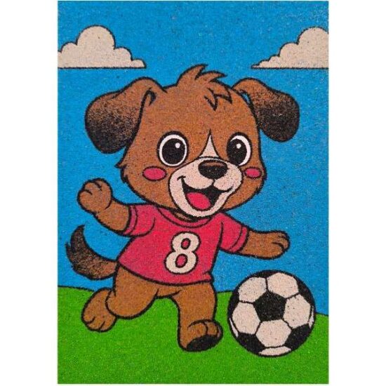 Focista kutyus homokkép