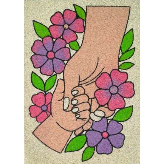 Kéz a kézben homokkép