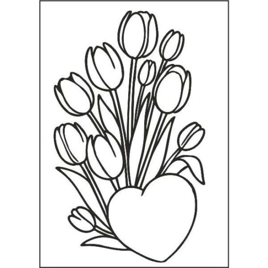 Szíves tulipán homokkép