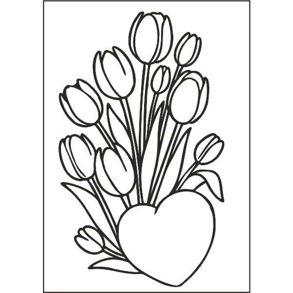 Szíves tulipán homokkép