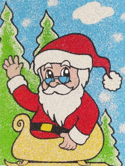 Mikulás összeillő homokkép