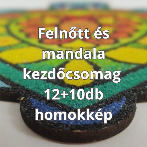 Felnőtt és mandala kezdőcsomag 12+10db homokkép